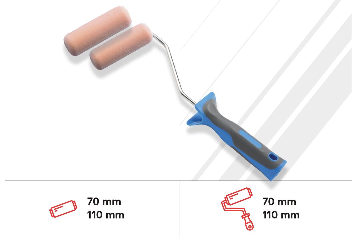 SET MINIWALZE UND LACKROLLER BESCHICHTETER SCHAUMSTOFF - KÜCHE, BAD UND TÄFELUNGEN